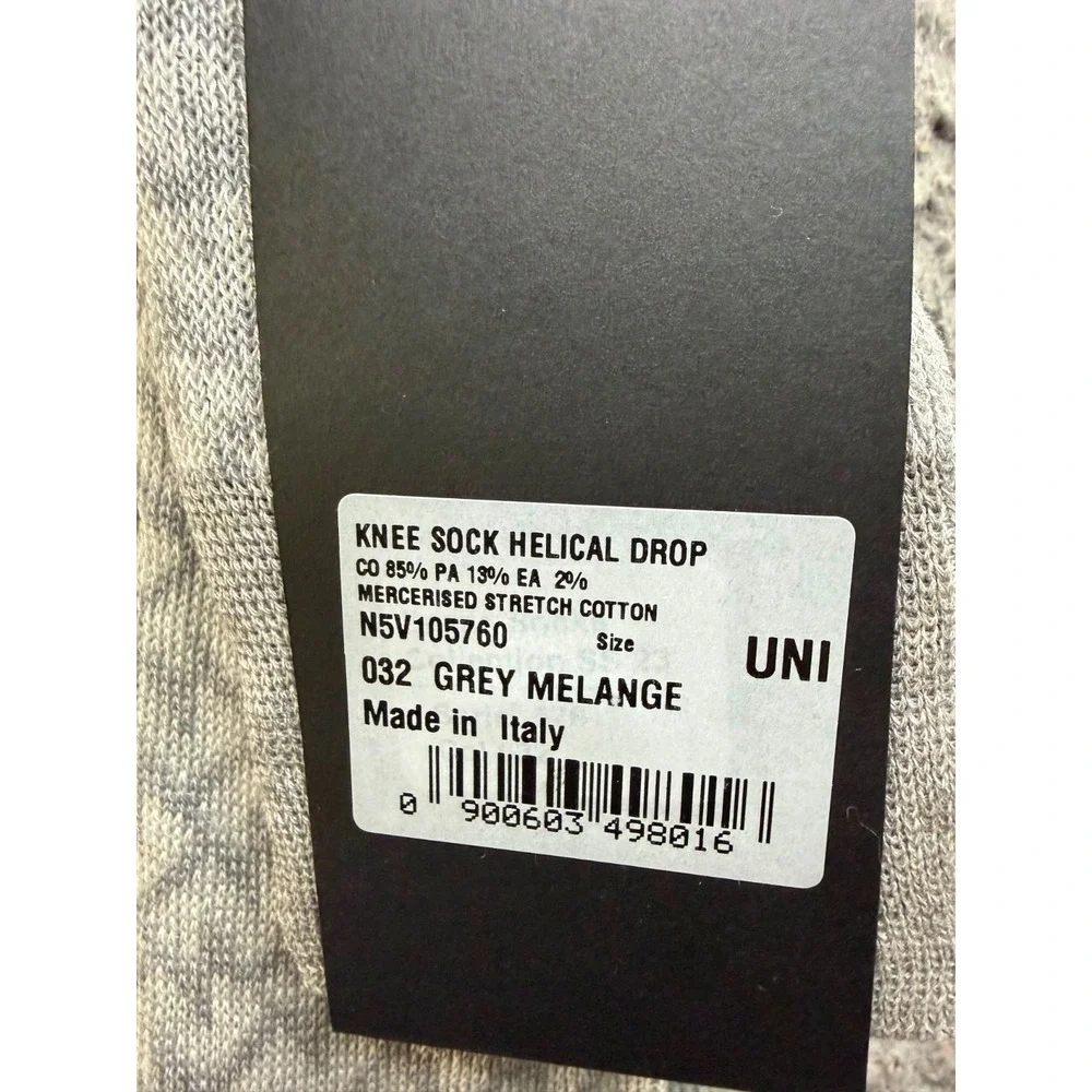 NWT Ermenegildo Zegna Helical Drop Knee Sock Melange Grey One Size Unisex